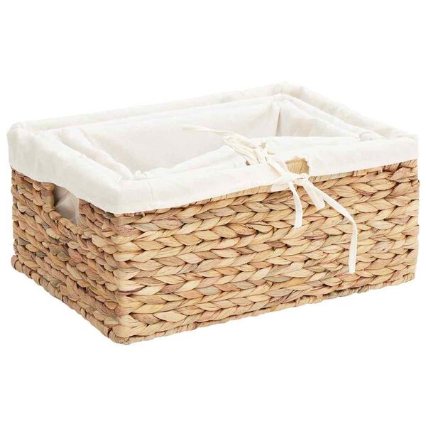 vidaXL Oppbevaringskurver 3 pcs Naturlig 40 x 30 x 18 cm Vannhyasint