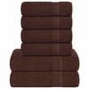 vidaXL 6-delers h&aring;ndklesett FROGN brun 360 gsm