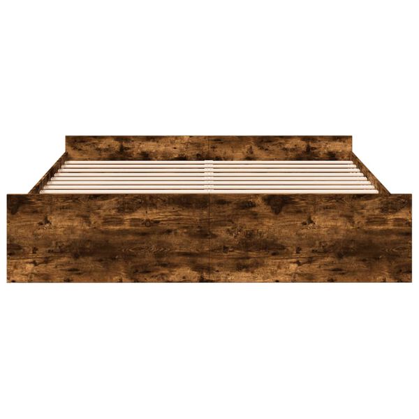 vidaXL Sengeramme med skuffer r&oslash;kt eik 200x200 cm konstruert tre