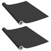 vidaXL Selvklebende m&oslash;belfolier 2 stk 500x90 cm PVC svart