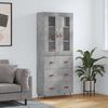 vidaXL Highboard betonggr&aring; 69,5x34x180 cm konstruert tre