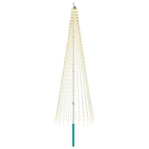 vidaXL Juletrebelysning med spyd og flaggstang 300 cm 744 LED-lys