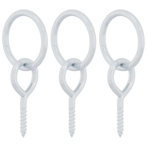 vidaXL Hestebindingsringer med &oslash;yeskruer 3 stk s&oslash;lv st&aring;l