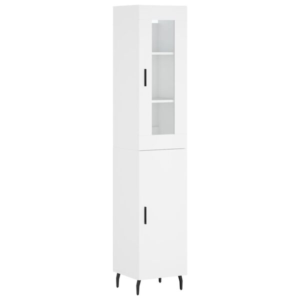 vidaXL Highboard hvit 34,5x34x180 cm konstruert tre