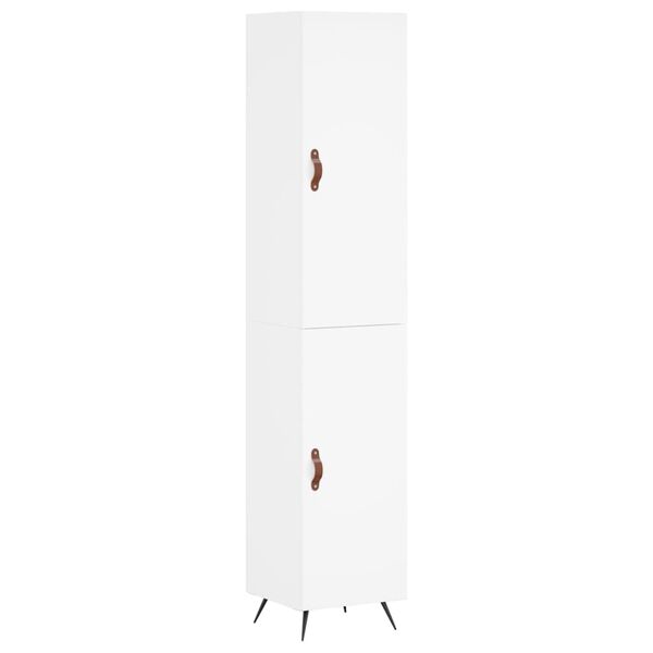 vidaXL Highboard hvit 34,5x34x180 cm konstruert tre