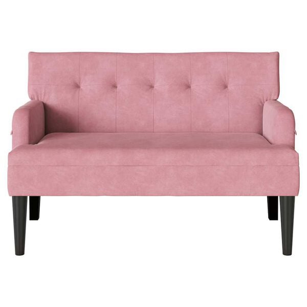 vidaXL Chesterfield Benk Rosa 112 x 65.5 x 75 cm Fløyel