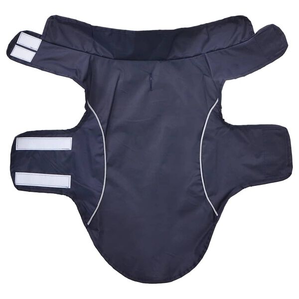 vidaXL Hunde regnfrakk med refleksstrimler polyester marinebl&aring; M