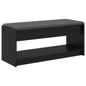 vidaXL Gangbenk Svart Eik 103 x 38 x 45 cm Konstruert treverk og stoff