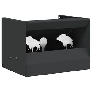 vidaXL Kulefanger boks Svart 29 x 22 x 20 cm St&aring;l