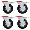 vidaXL Svinghjul med doble bremser 4 stk 125 mm