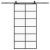 vidaXL Skyved&oslash;r med monteringssett svart 90x205 cm ESG-glass