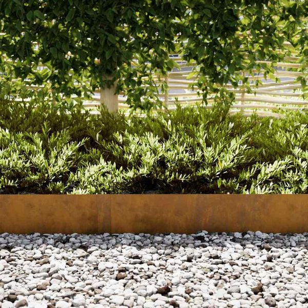 vidaXL Gjerdekant 10 pcs Brun 100 x 0.05 x 20 cm Cortenstål