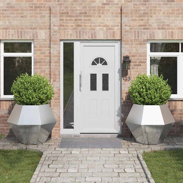 vidaXL Plantekassed 2 pcs s&oslash;lv 100 x 100 x 80 cm Rustfritt St&aring;l