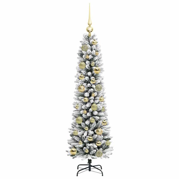 vidaXL Kunstig juletre med 150 LED Hvit 120 cm PVC og Metall og Plast