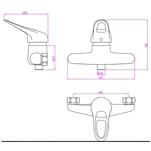 SCHÜTTE Dusjkran PORTO krom