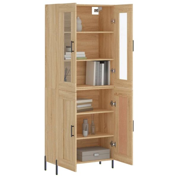 vidaXL Highboard sonoma eik 69,5x34x180 cm konstruert tre