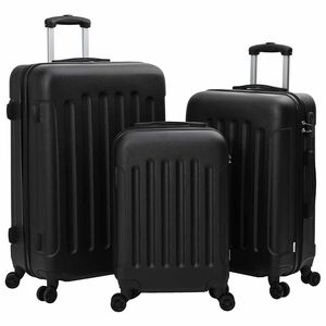 vidaXL Koffert med l&aring;s 3 stk. Svart 50 x 31 x 78 cm ABS-plast