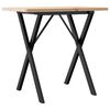 vidaXL Spisebord X-ramme 80x50x75,5 cm heltre furu og st&aring;l