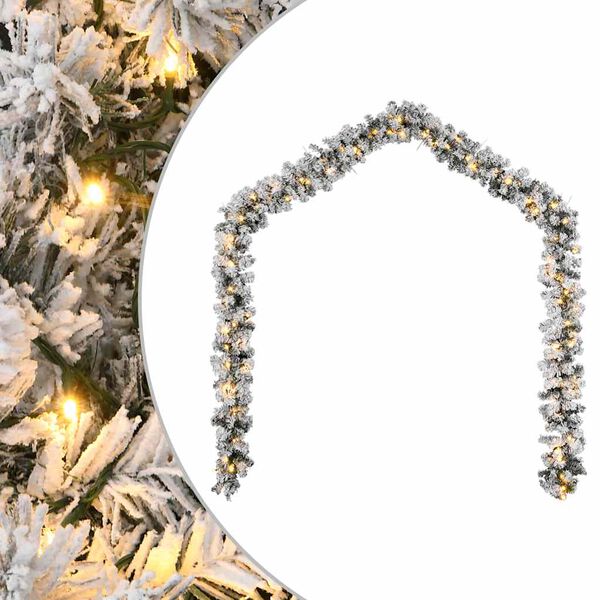 vidaXL Julekrans med LED-lys gr&oslash;nn 10 m PVC