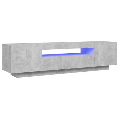 vidaXL TV-benk med LED-lys betonggrå 160x35x40 cm