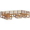 vidaXL Utend&oslash;rs sofa-sett 10 pcs Naturlig Solid akasietre