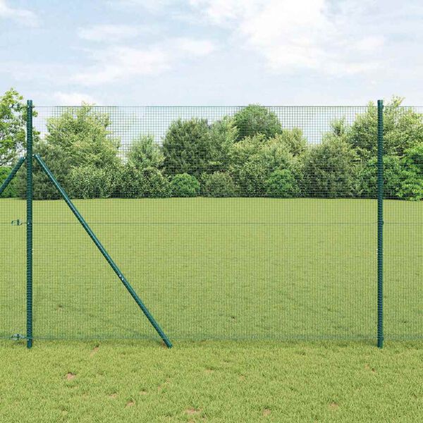 vidaXL Gjerdep&aring;le gr&oslash;nn 50 x 1,5 m (16 x 16 mm mesh) St&aring;l og PVC