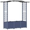 vidaXL Hevet Bed med Trellis og Tak Gr&aring; 164 x 40 x 142 cm PP