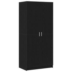 vidaXL Garderobeskap Svart Eik 80 x 50,5 x 180 cm Konstruert tre