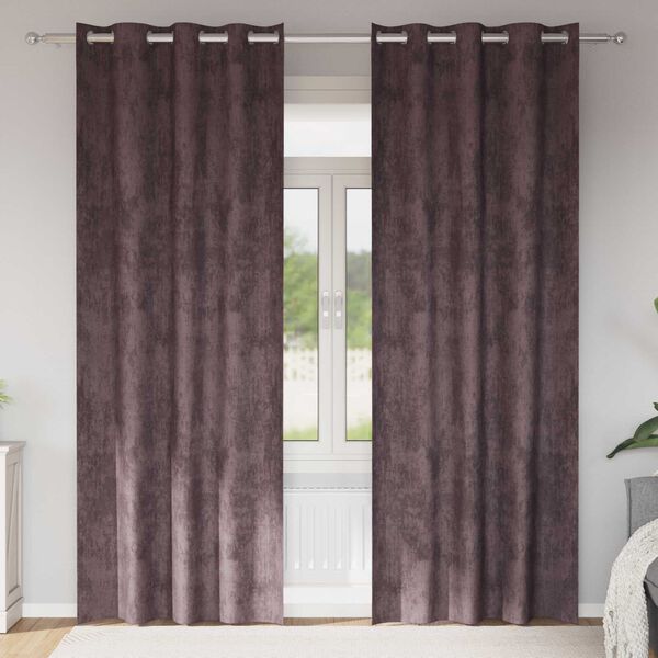 vidaXL Fl&oslash;yel Gardiner med gardiner 2 pcs Brun 260 x 140 cm Fl&oslash;yel