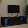 vidaXL TV-benk med LED-lys svart 140x36,5x40 cm