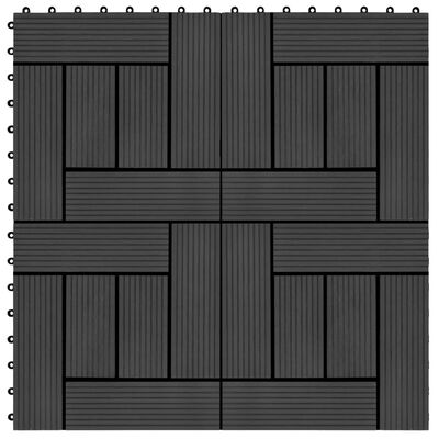 vidaXL Terrassebord 11 stk WPC 30x30 cm 1 kvm svart