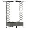 vidaXL Hevet Bed med Trellis og Tak Lysegr&aring; 124 x 40 x 129 cm PP