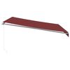 vidaXL Manuell uttrekkbar markise med LED burgunder 400x350 cm
