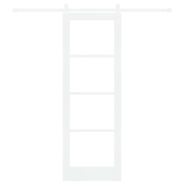 vidaXL Skyved&oslash;r ORKDAL Hvit 73,5 x 211 cm Massivt furutre og glass