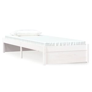 vidaXL Sengeramme hvit heltre 75x190 cm Small Single