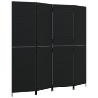 vidaXL Romdeler 4 paneler svart polyrotting