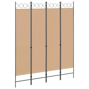 vidaXL 4-panel romdeler Beige 160 x 200 cm Stoff