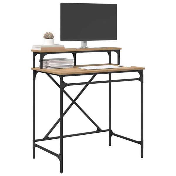 vidaXL Skrivebord Artisan Eik 80 x 50 x 90 cm Konstruert tre