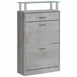 vidaXL Skoskap betonggr&aring; 63x24x104 cm konstruert tre