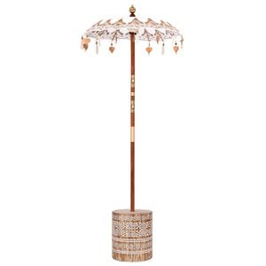 vidaXL Balinesisk parasoll med base Krem 95 x 95 x 260 cm
