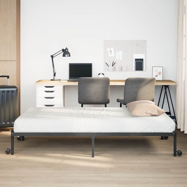 vidaXL Sengeramme uten madrass sammenleggbar svart 80x200 cm stål