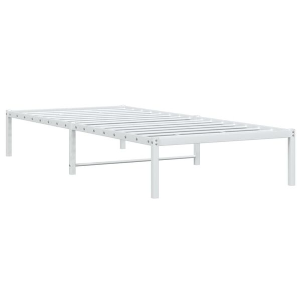 vidaXL Sengeramme i metall hvit 90x190 cm