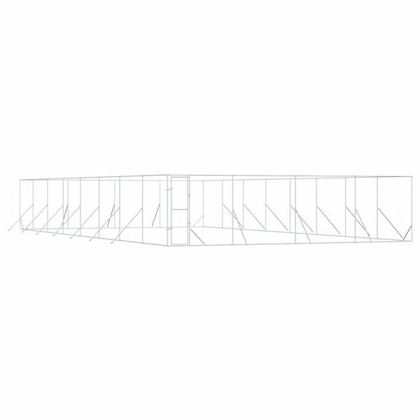 vidaXL Utend&oslash;rs hundekennel s&oslash;lv 8x16x2 m galvanisert st&aring;l