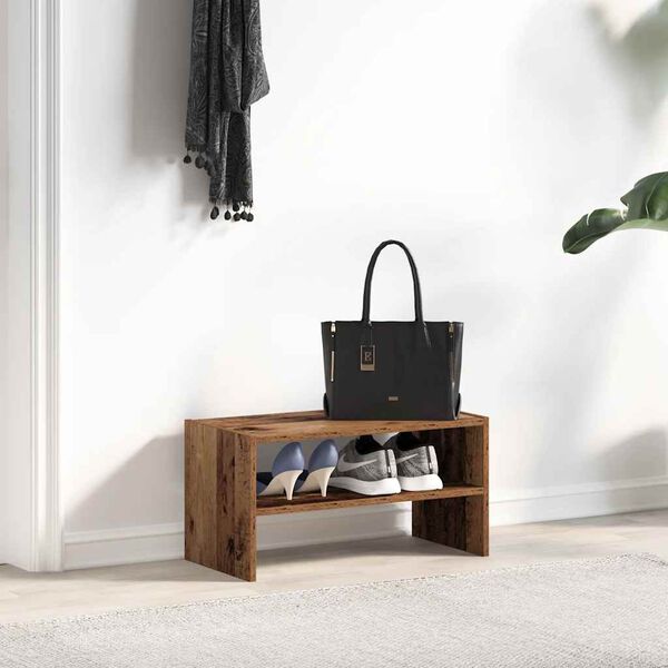 vidaXL Skostativ stablebar gammelt tre 60x30x30,5 cm