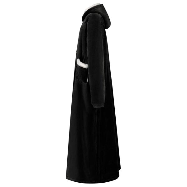 vidaXL Teppe-hettegenser Svart L Fleece og Flanell