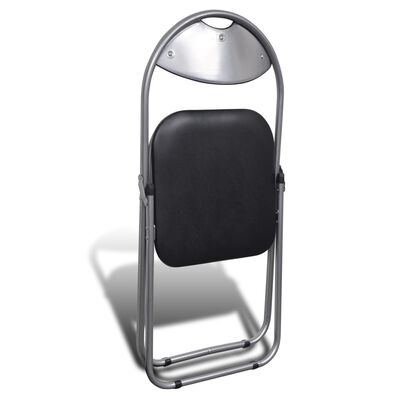vidaXL Sammenleggbare spisestoler 6 stk svart kunstig skinn og stål