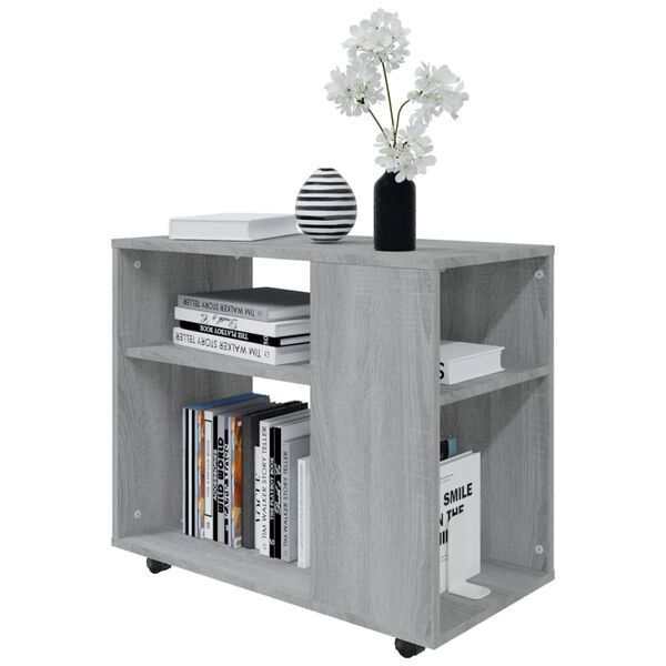 vidaXL Sidebord grå sonoma 70x35x55 cm konstruert tre