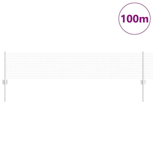 vidaXL Gjerde med stolpe s&oslash;lv 0,4 x 100 m St&aring;l