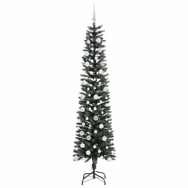 vidaXL Kunstig juletre med 300 LED gr&oslash;nn 210 cm PVC og plast og st&aring;l