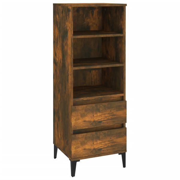 vidaXL Highboard røkt eik 40x36x110 cm konstruert tre